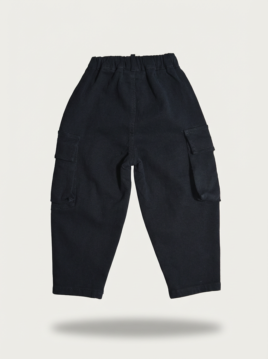 Boys' Black Cargo Trousers