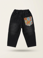 Boys black distressed denim jeans