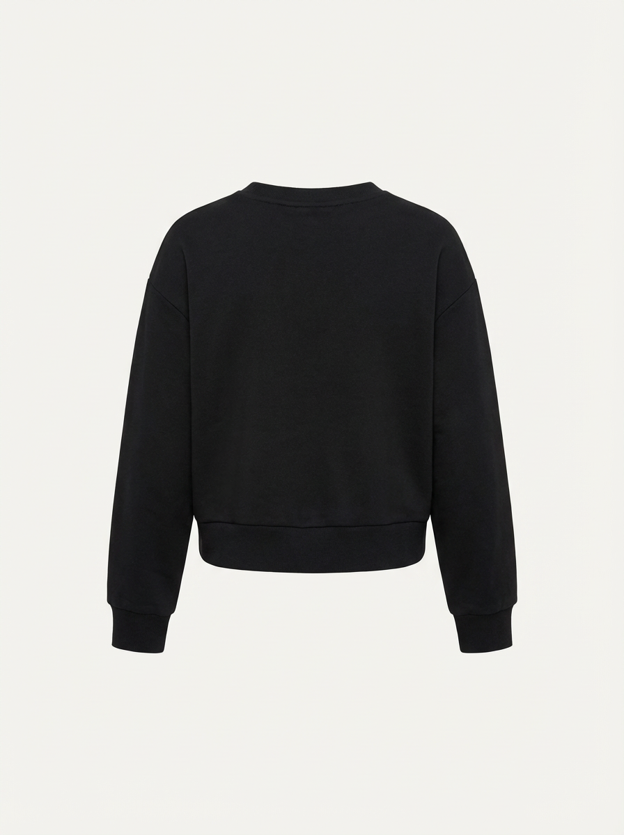 Girl's black graphic-printed sweatshirt