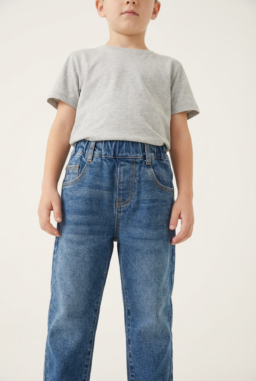 Boys Blue Washed Cargo Jeans