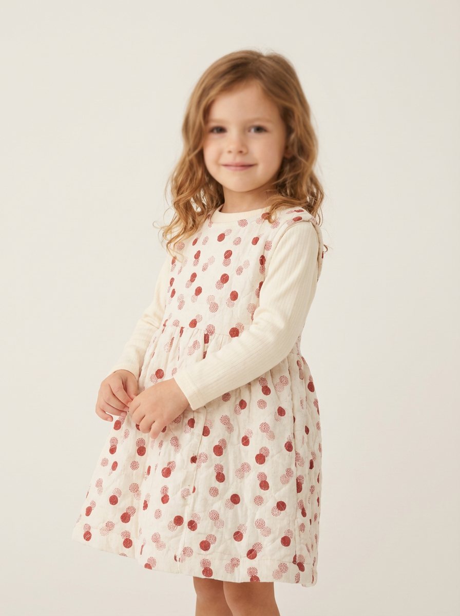 Baby girl's quilted jumper outfit