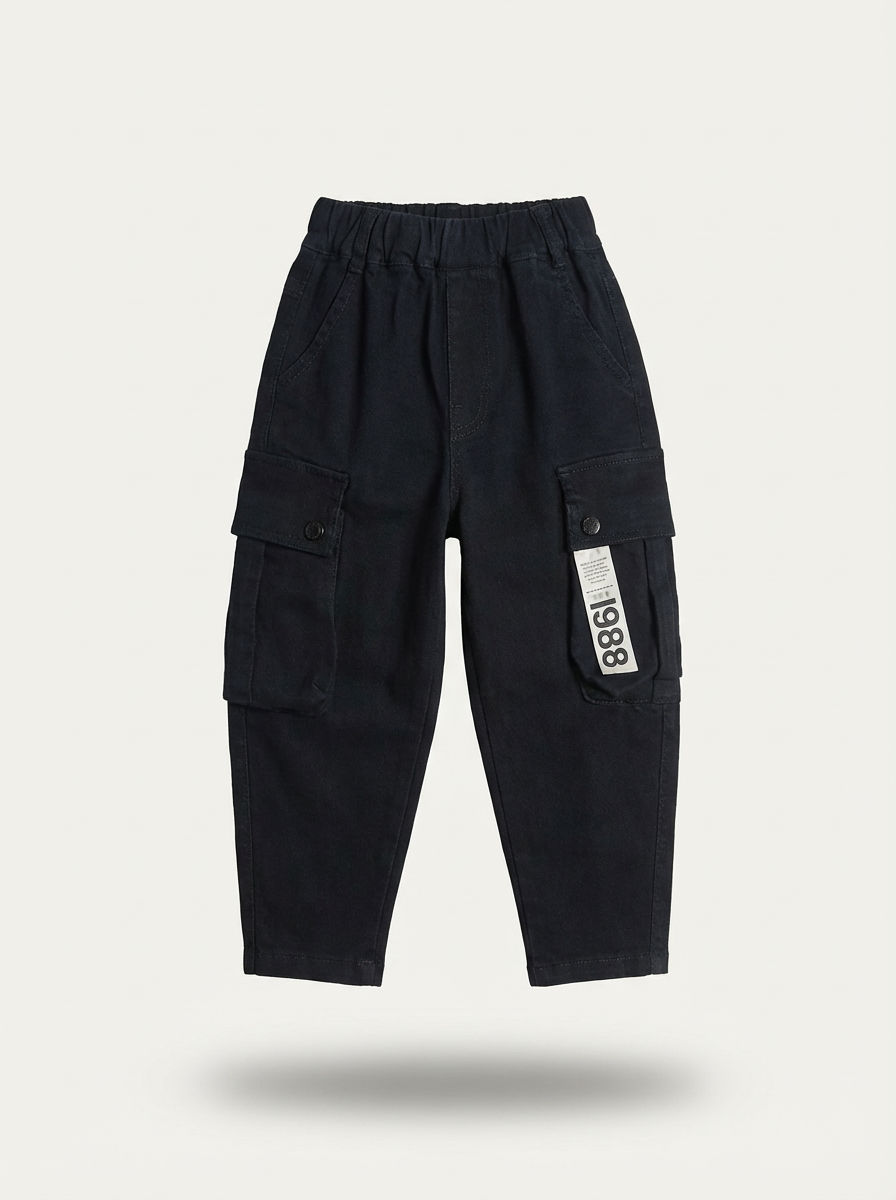 Boys black cargo pant