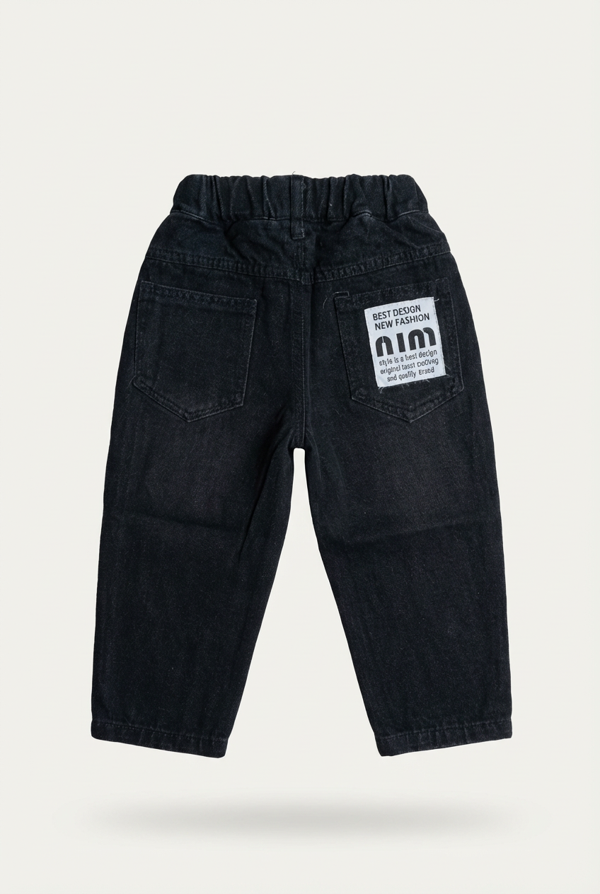 Boys' black washed jogger jeans