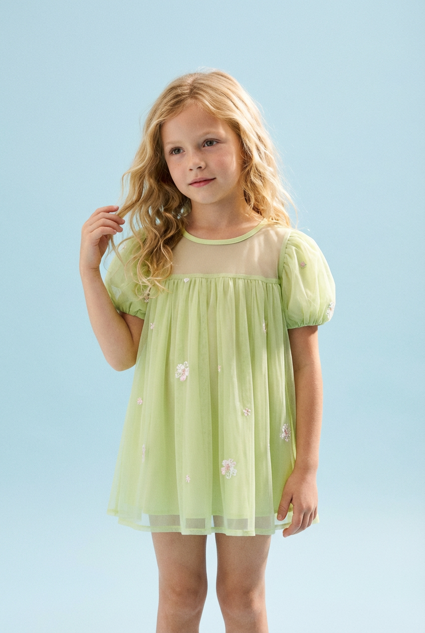 Gathered Empire Waist Lime Green Top