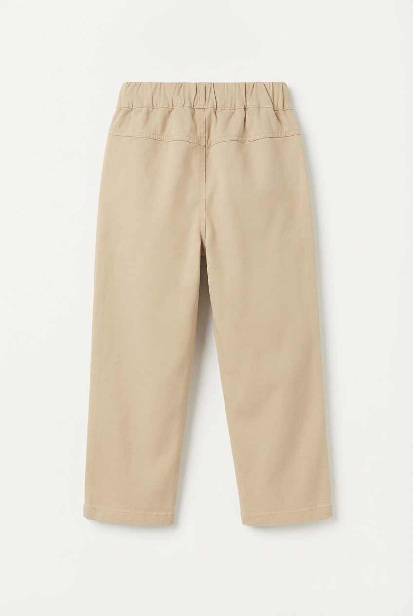 Boys Solid Mid-Rise Cotton Regular Trousers