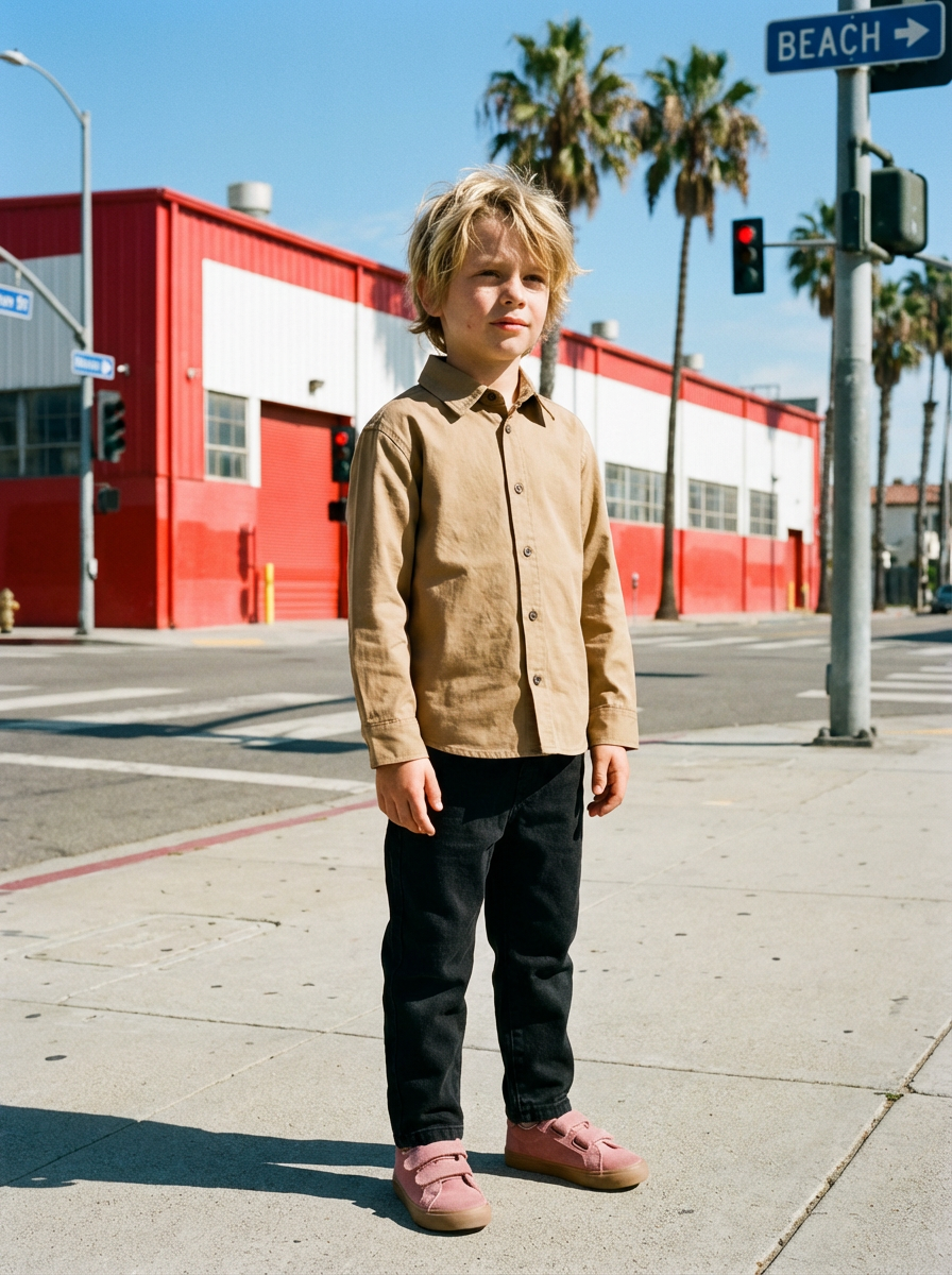 Kids' Chocolate Brown Cargo Pocket Shirt