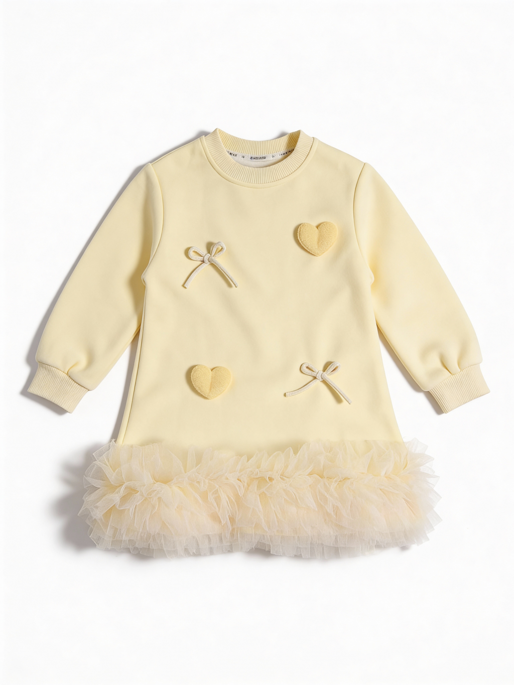 Girls heart and bow detail dress