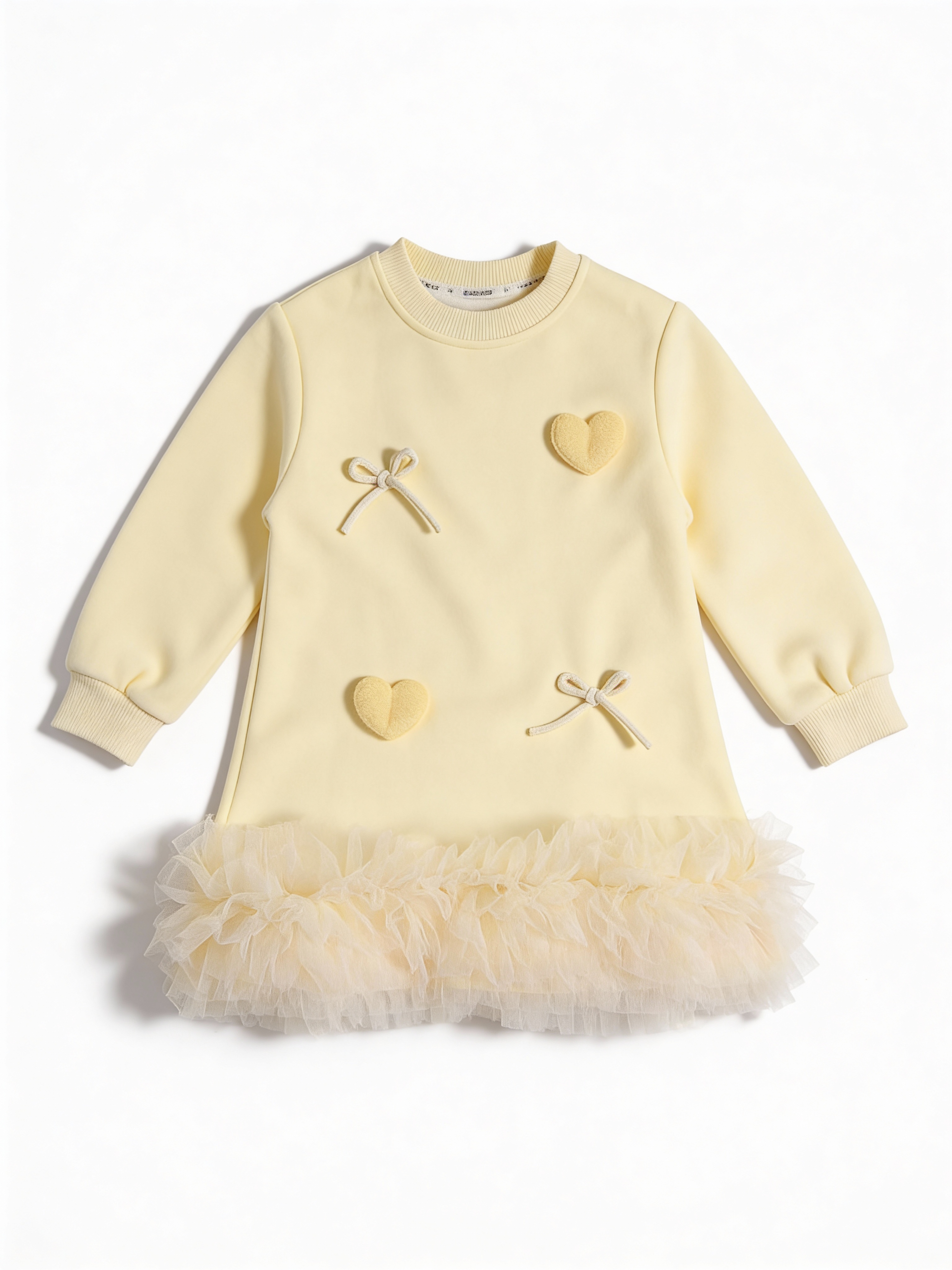 Girls heart and bow detail dress