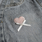 Girls grey wide-leg jeans with heart patch