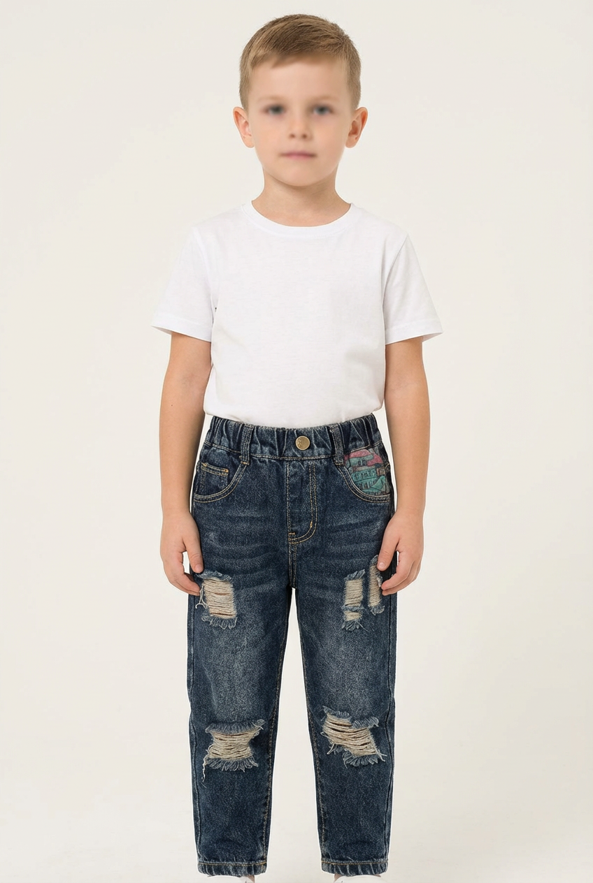 kids distressed denim jeans