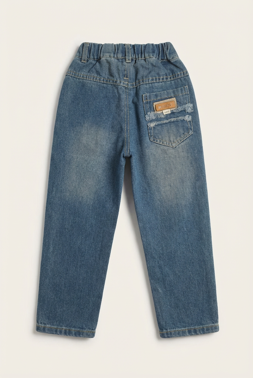 Boys Relaxed Fit Washed Denim Joggers