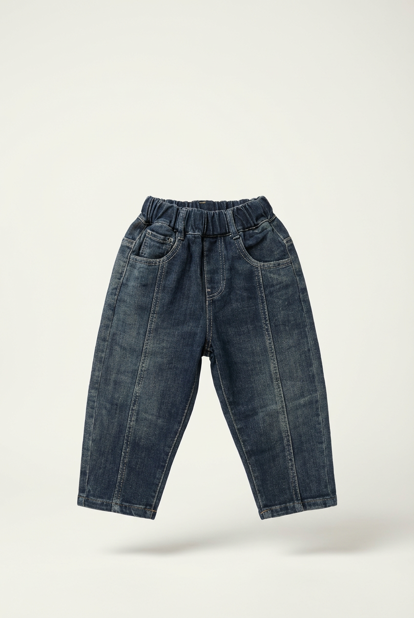 kids wide-leg or barrel fit denim jeans