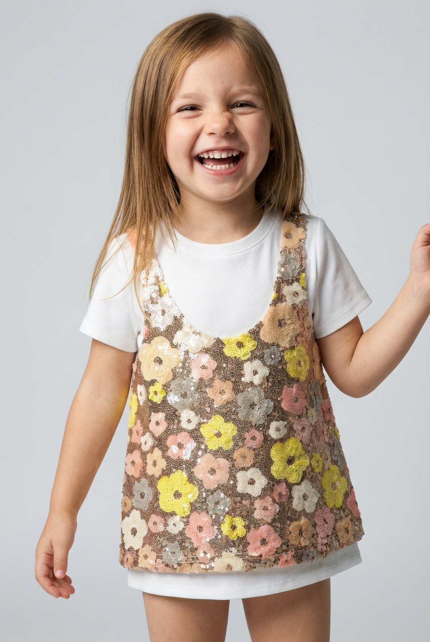 Multi-Color Sequin Bloom Top