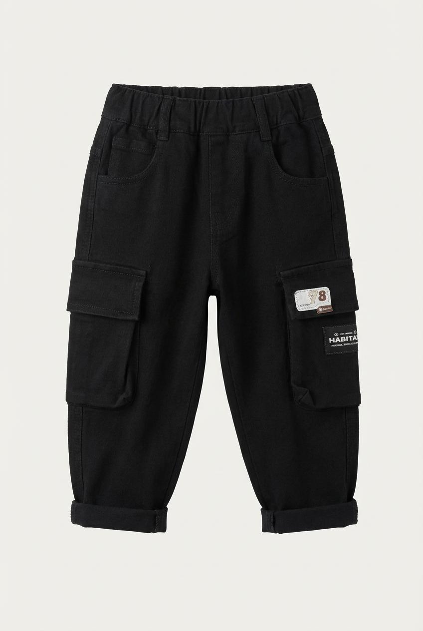 Black Soft Touch Jersey Utility Joggers