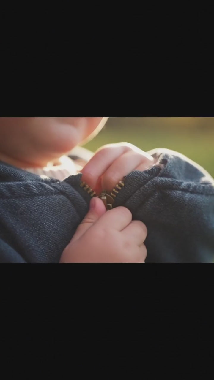 Kids' Hooded Denim Zip Jacket