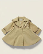 Girls' Full-Sleeve Collared Overcoat