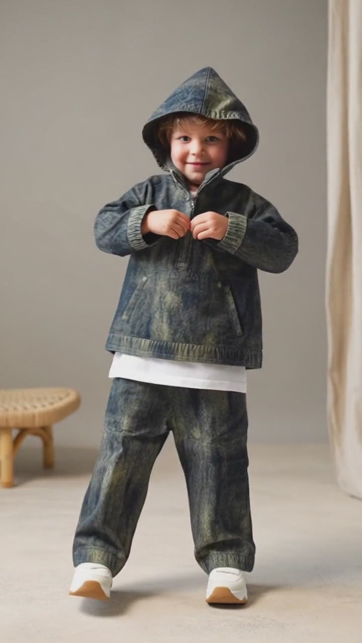 Two-Piece Tie-Dye Denim Outfit